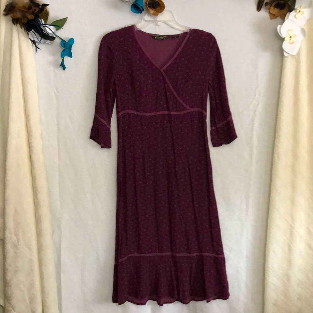 Casual Purple Long Sleeve Midi Prairie Dress Sz. 6